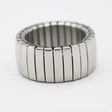 Großhandel aus China-Schmucksache-Fabrik-Edelstahl-elastischem Ring-Silber
